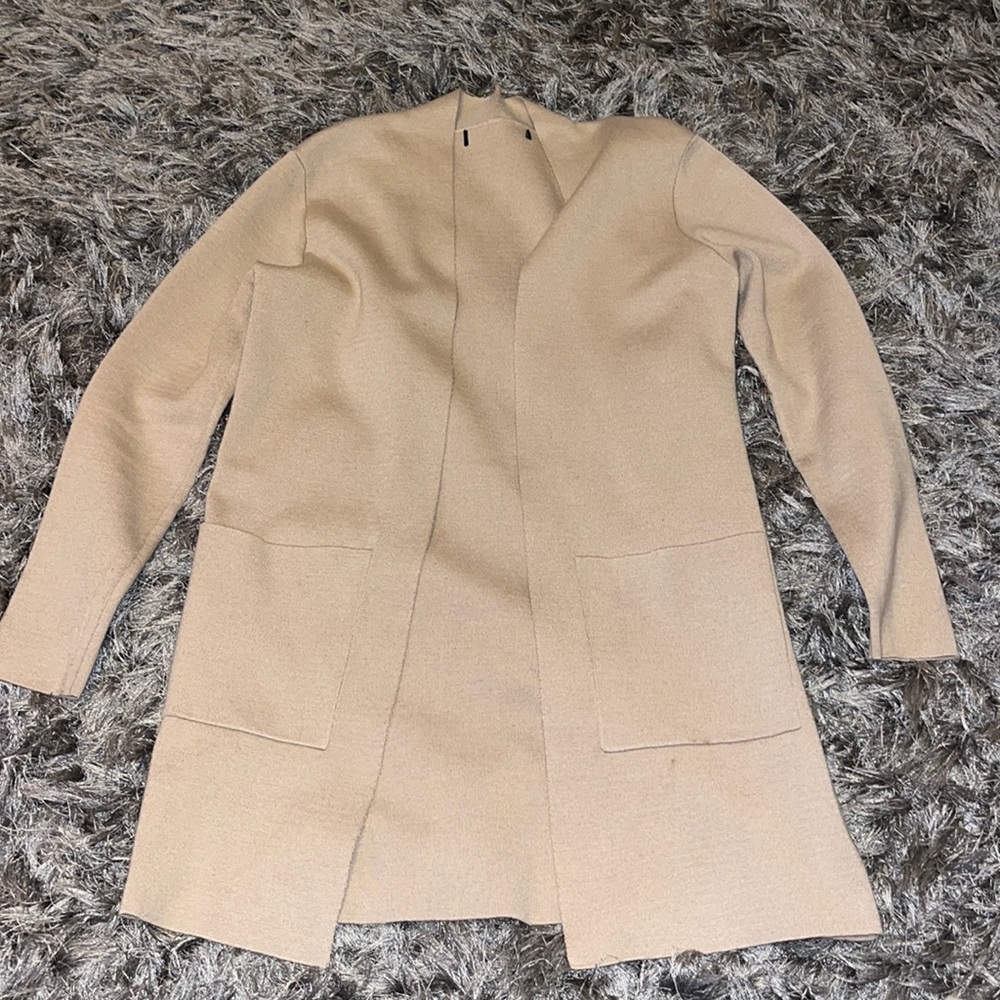 Tan Mid Cardigan W/ Pockets